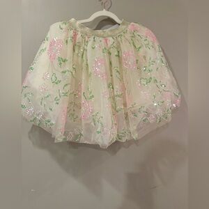 NWOT LOLA AND THE BOYS Floral Tulle Skirt with Sequins